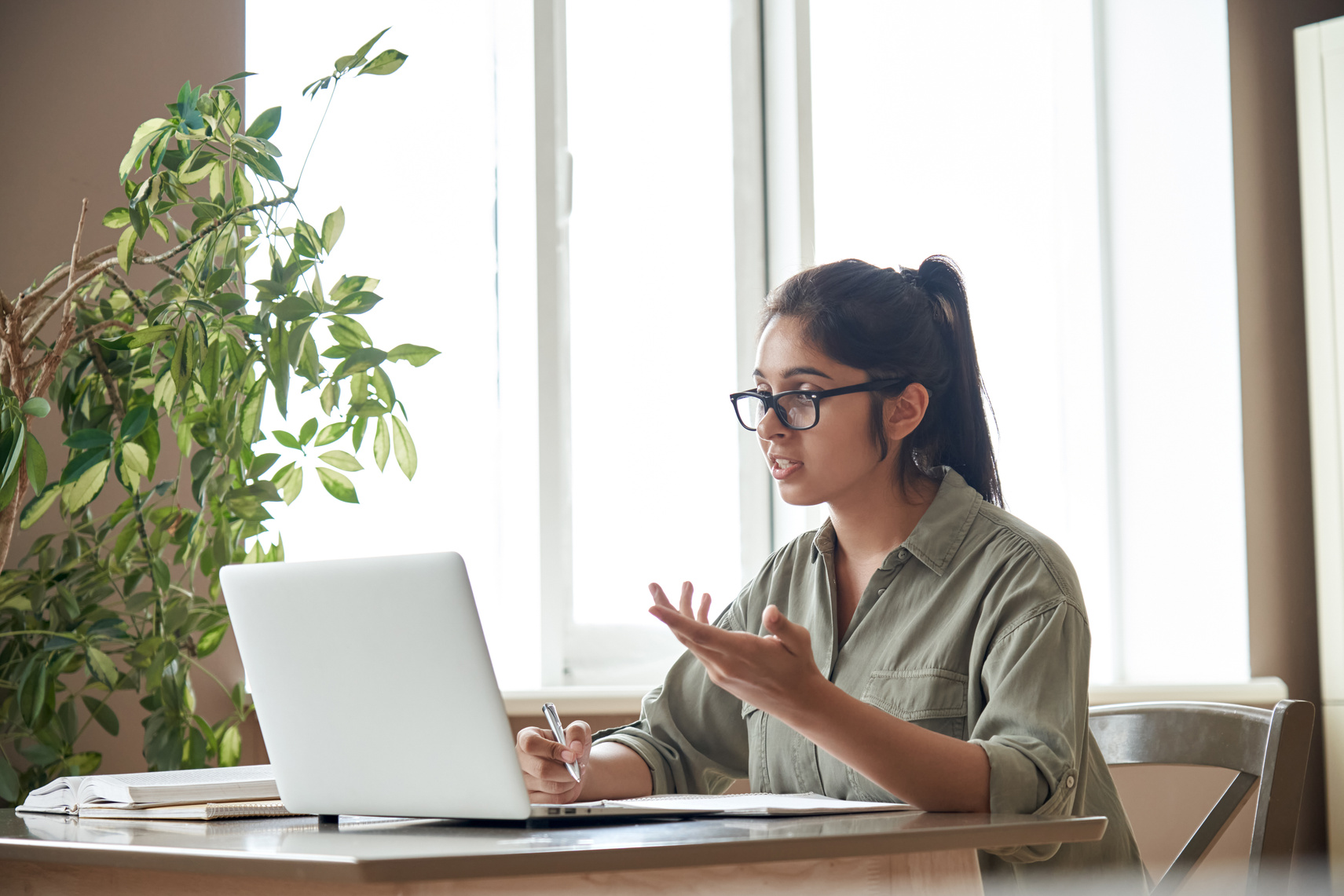 Woman Online Tutor Teacher Explaining in Online Class 